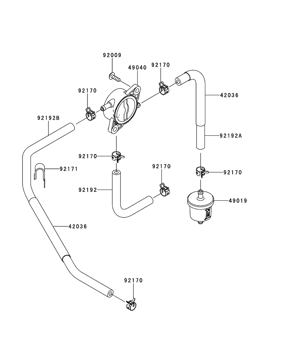 Kawasaki Fr730v-As05 Fuel Tank And Fuel Valve Diagram and Parts List for Z-FORCELZ54 (17BIDAGC-17BIDAGC010)(2015) Cub Cadet Lawn Tractor